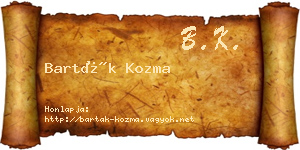 Barták Kozma névjegykártya